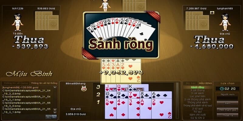 Sảnh Rồng trong cách chơi game bài Mậu Binh